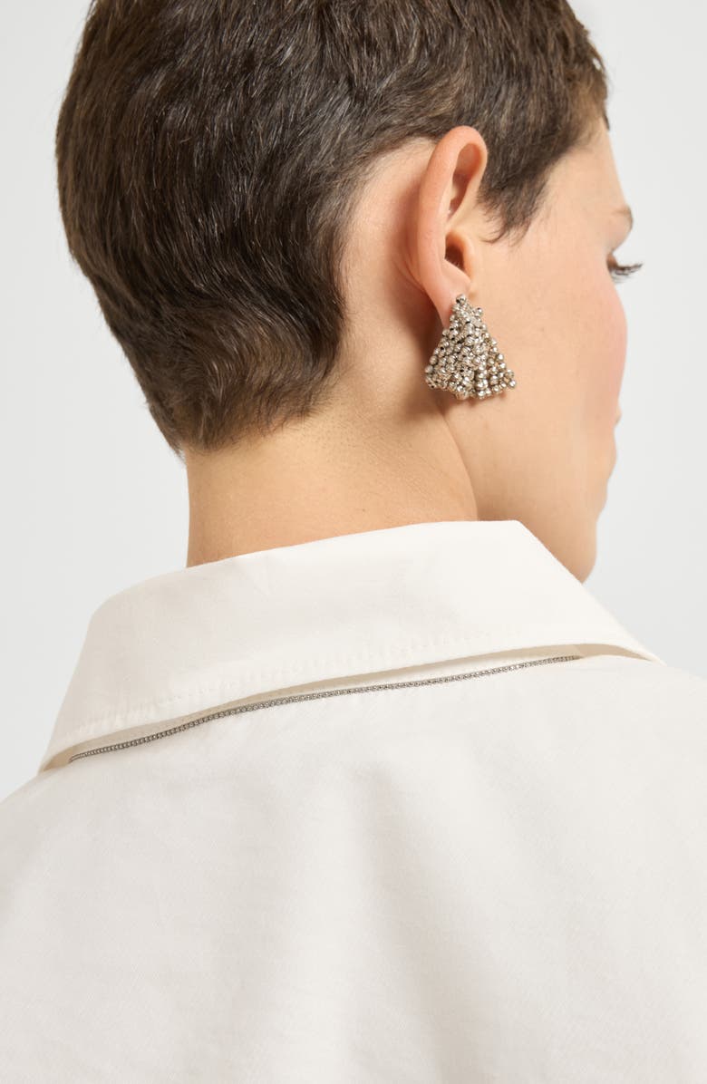 Brunello Cucinelli Mini Chemisier dress with monili, Alternate, color, Panama