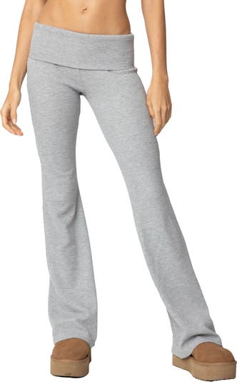 EDIKTED Sab Waffle Knit Foldover Pants | Nordstrom EDIKTED Sab Waffle Knit Foldover Pants | Nordstrom