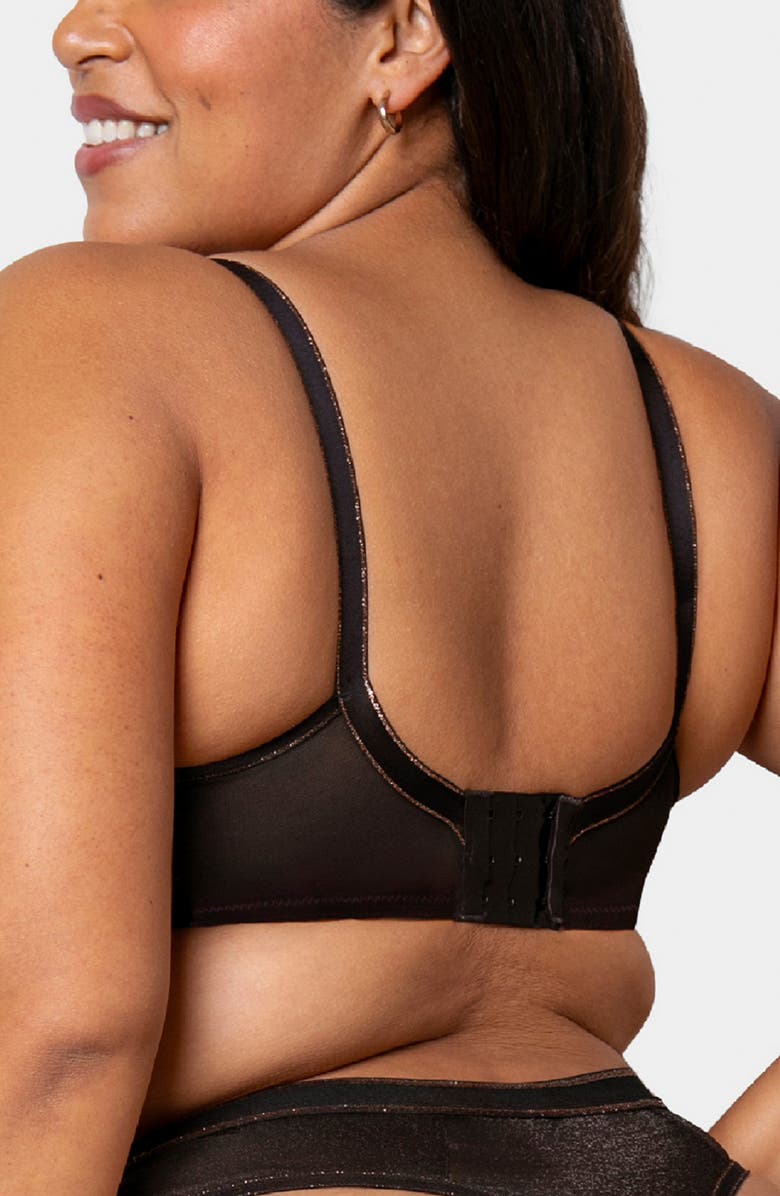 Curvy Couture Shimmer Unlined Underwire Bra, Alternate, color, Black Hue Shimmer