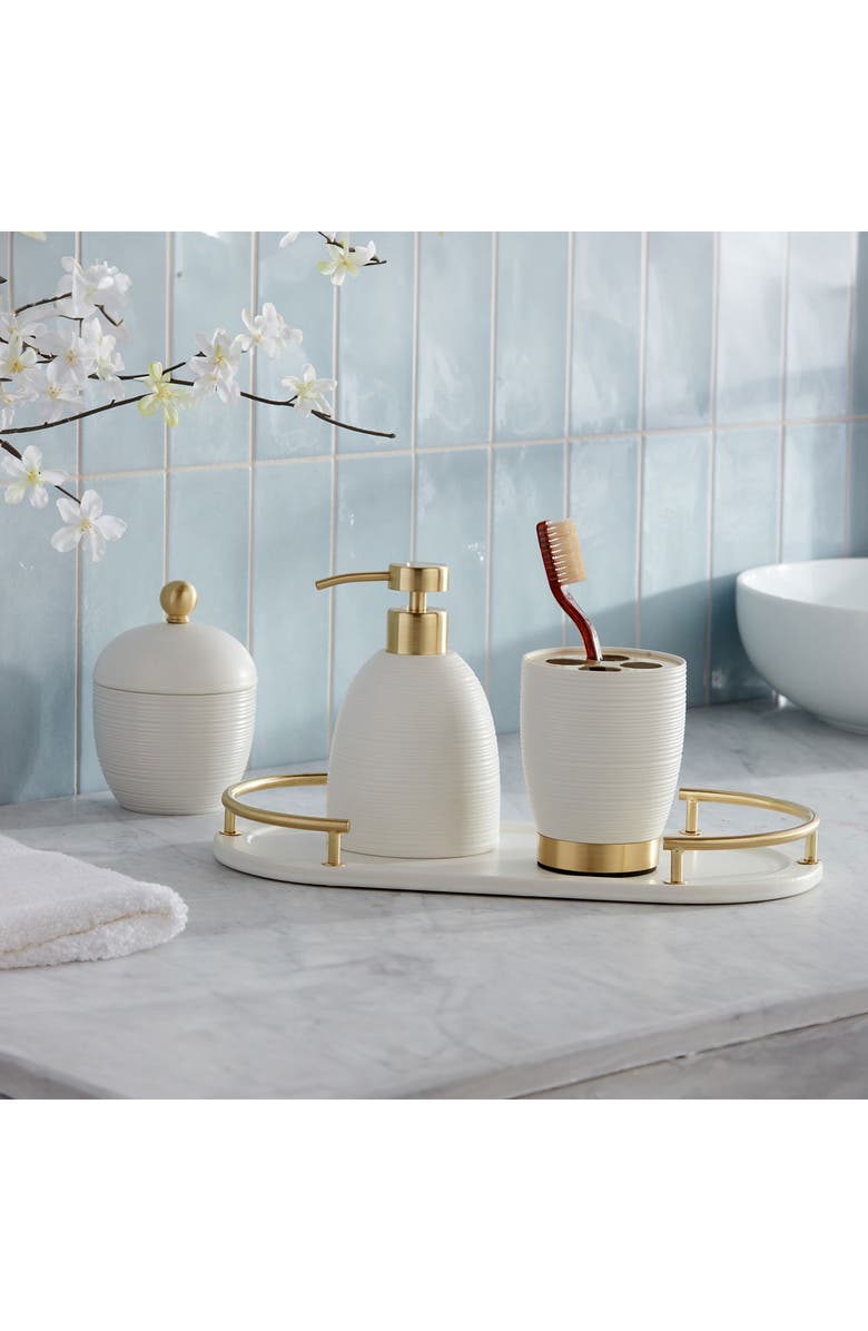 ROSELLI TRADING COMPANY Dubai 4-Piece Bathroom Accessory Set, Alternate, color, White