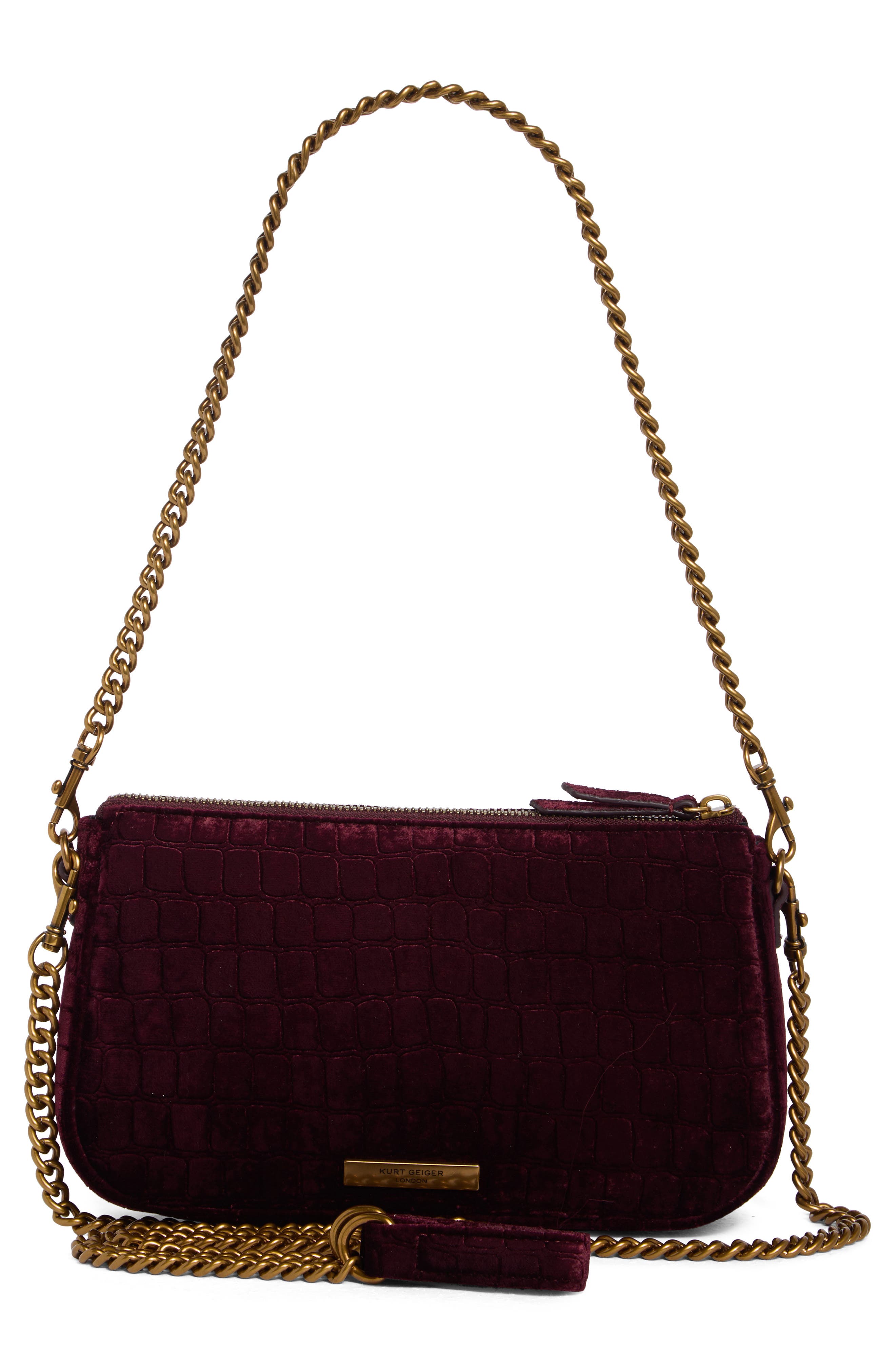 Kurt Geiger London Kew Pouch Crossbody Bag, Alternate, color, Wine