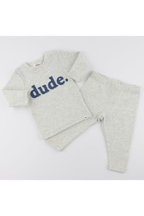 OH BABY OH BABY! DENIM "DUDE" RIBBED APPLIQUE LONG SLEEVE TWO PIECE SET
