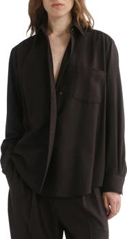 AGOLDE Aris Felted Wool Blend Shirt