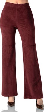 IVONNE Straight-Leg  Faux-Suede Pants