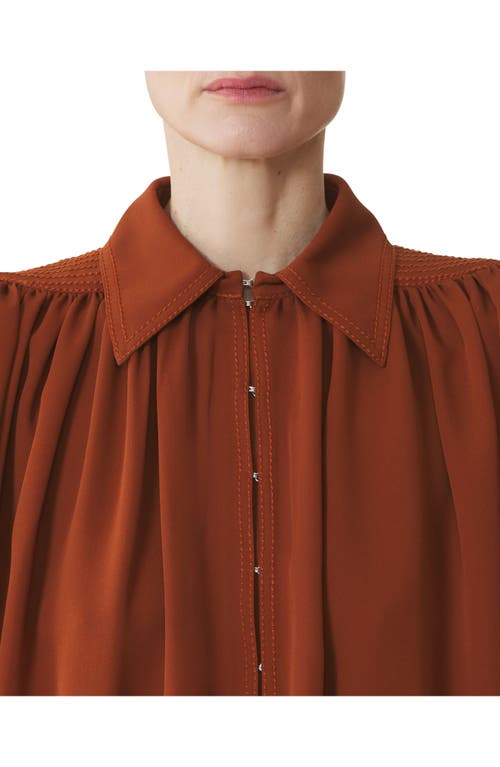 Lanvin Puffed-sleeve Button Top In Gold