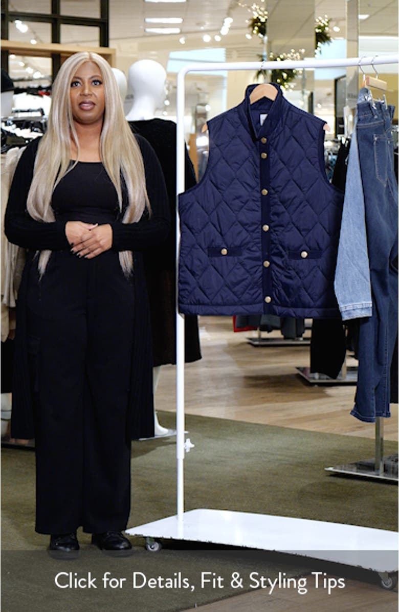 Rib Trim Quilted Puffer Vest
