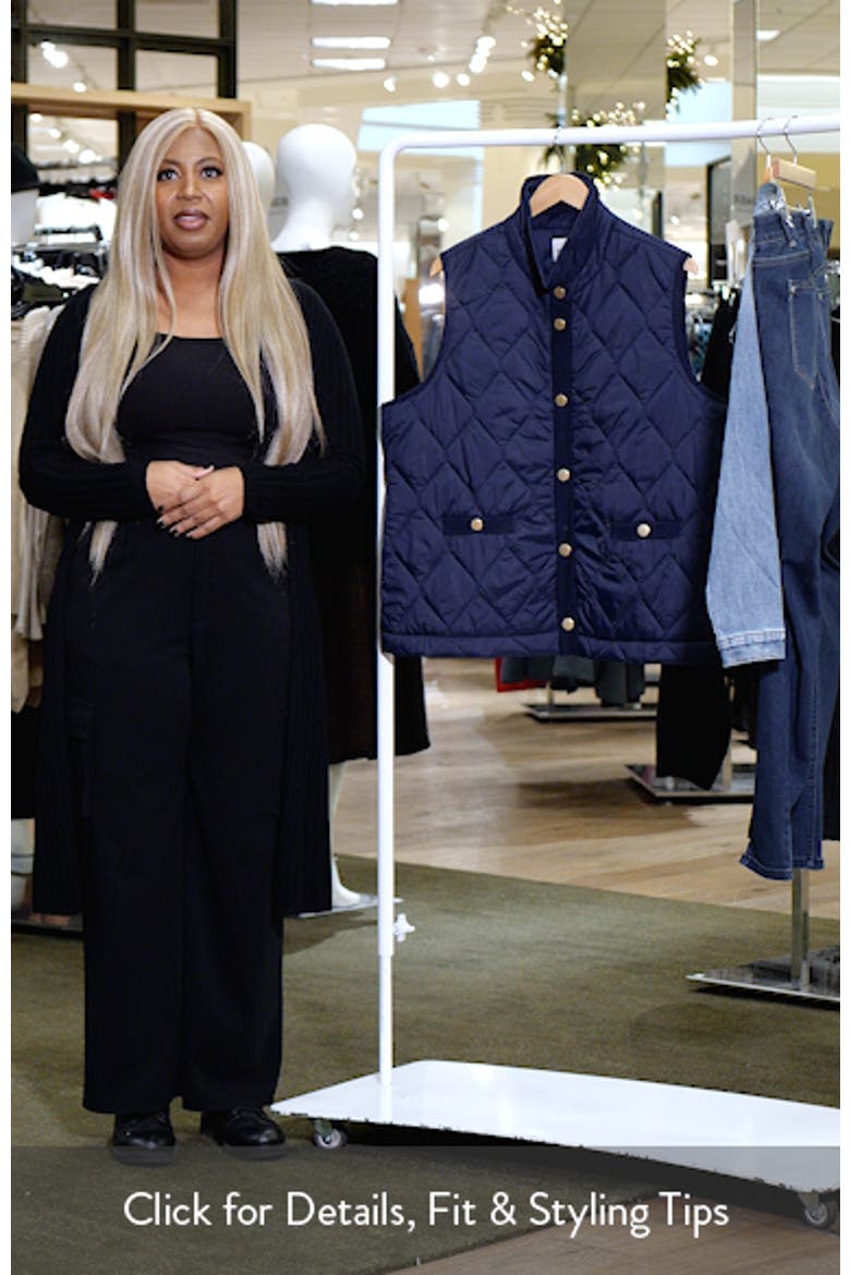 Rib Trim Quilted Puffer Vest video