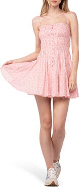 Sky to Moon Sleeveless Smocked Minidress