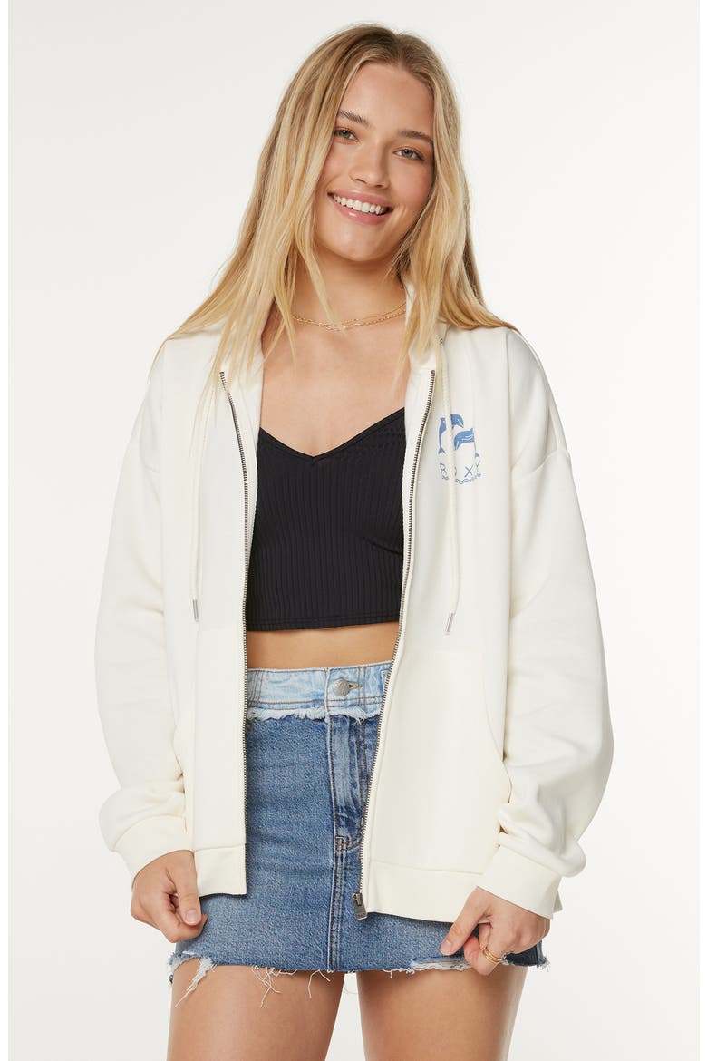 Evening Lineup Fleece Full Zip Graphic Hoodie, Alternate, color, EGRET SUNSET DREAMS