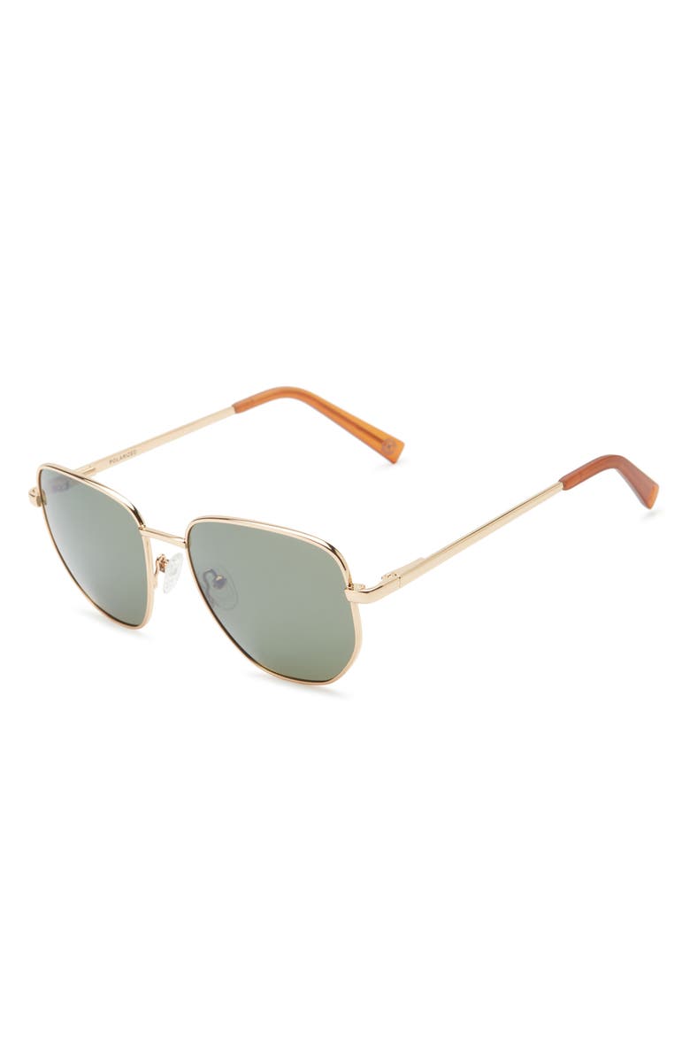 Hurley 55mm Polarized Square Sunglasses, Alternate, color, Gold