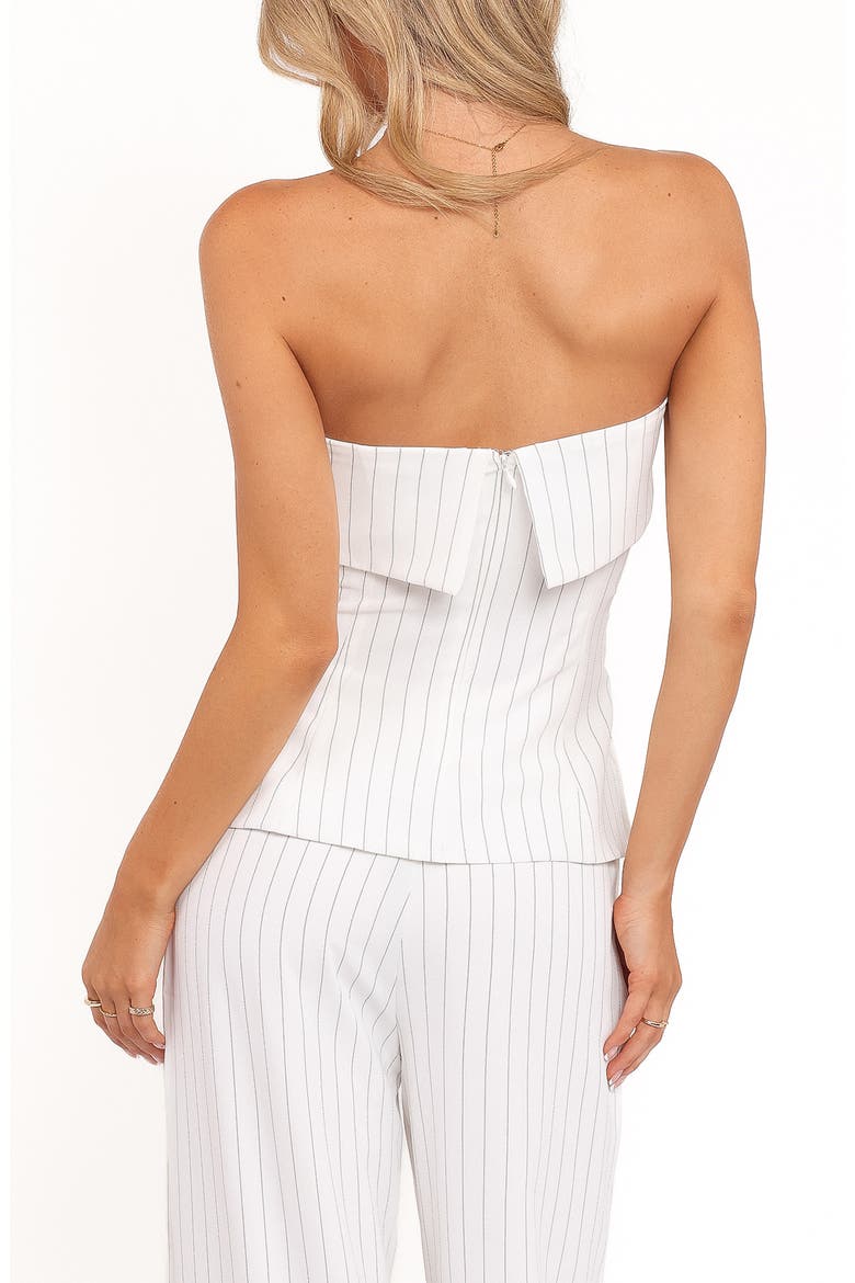 Blakely Pinstripe Foldover Strapless Top, Alternate, color, WHITE PINSTRIPE