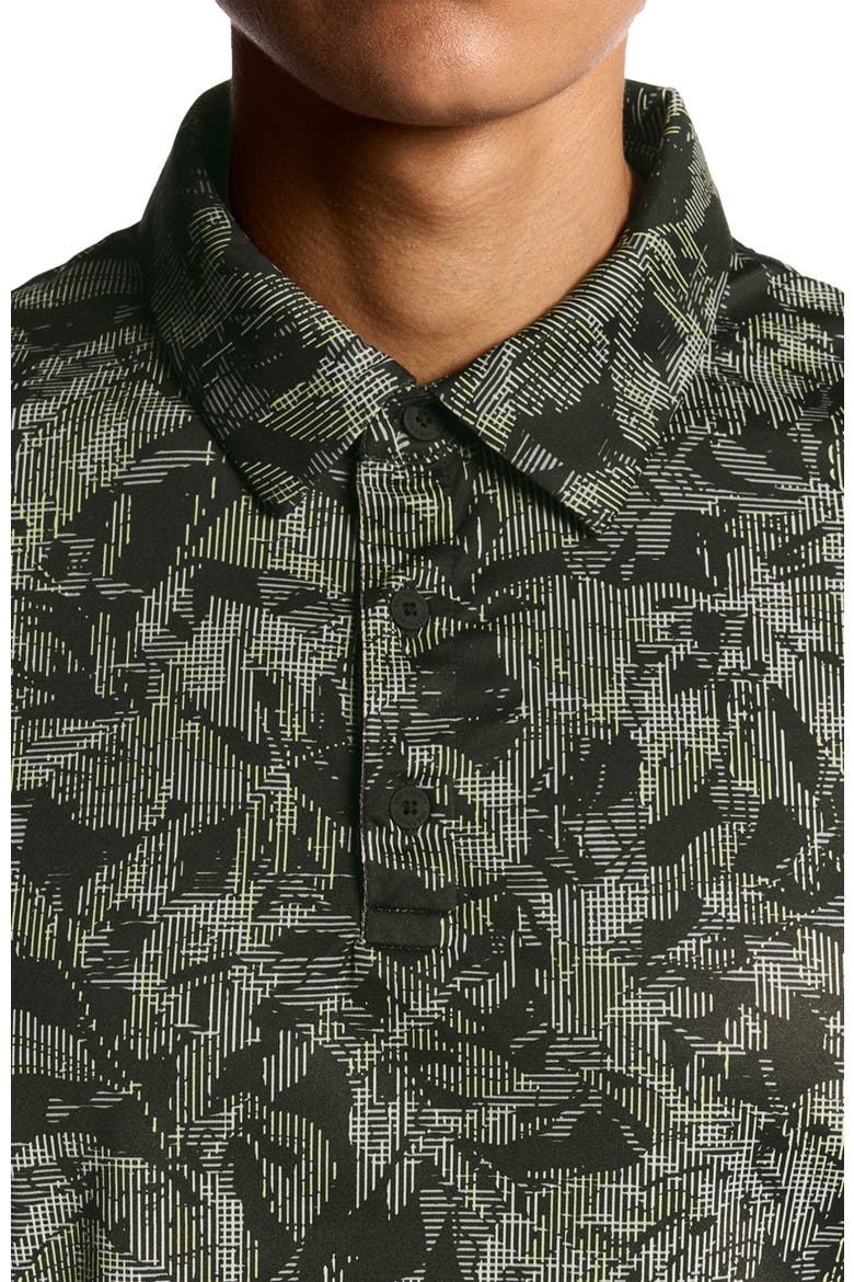 Golf Digital Floral Polo Shirt, Alternate, color, Jet Black
