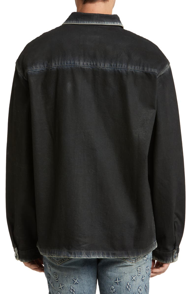 PURPLE BRAND Coated Denim Shirt Jacket, Alternate, color, Black