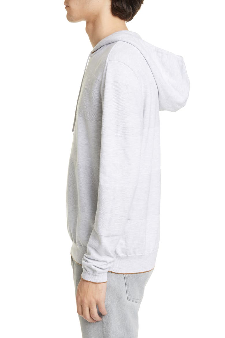 Ribbed Stripe Hoodie, Alternate, color, LIGHT GREY