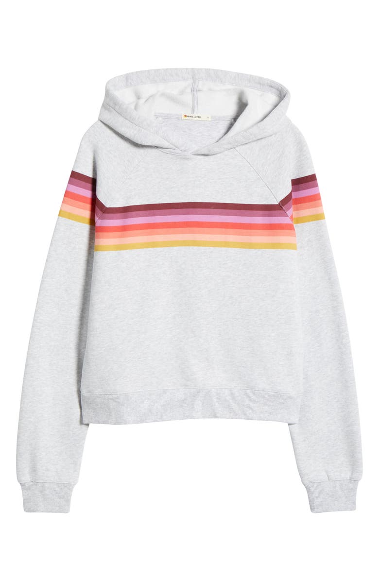 Marine Layer Anytime Stripe Detail Cotton Blend Hoodie, Alternate, color, 