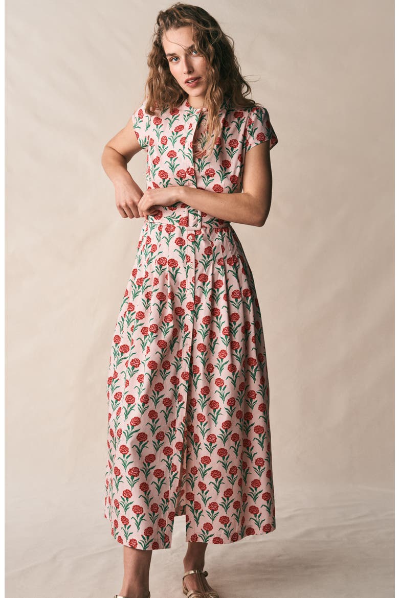 Arabella Cotton Maxi Dress, Alternate, color, PINK CARNATION STEM