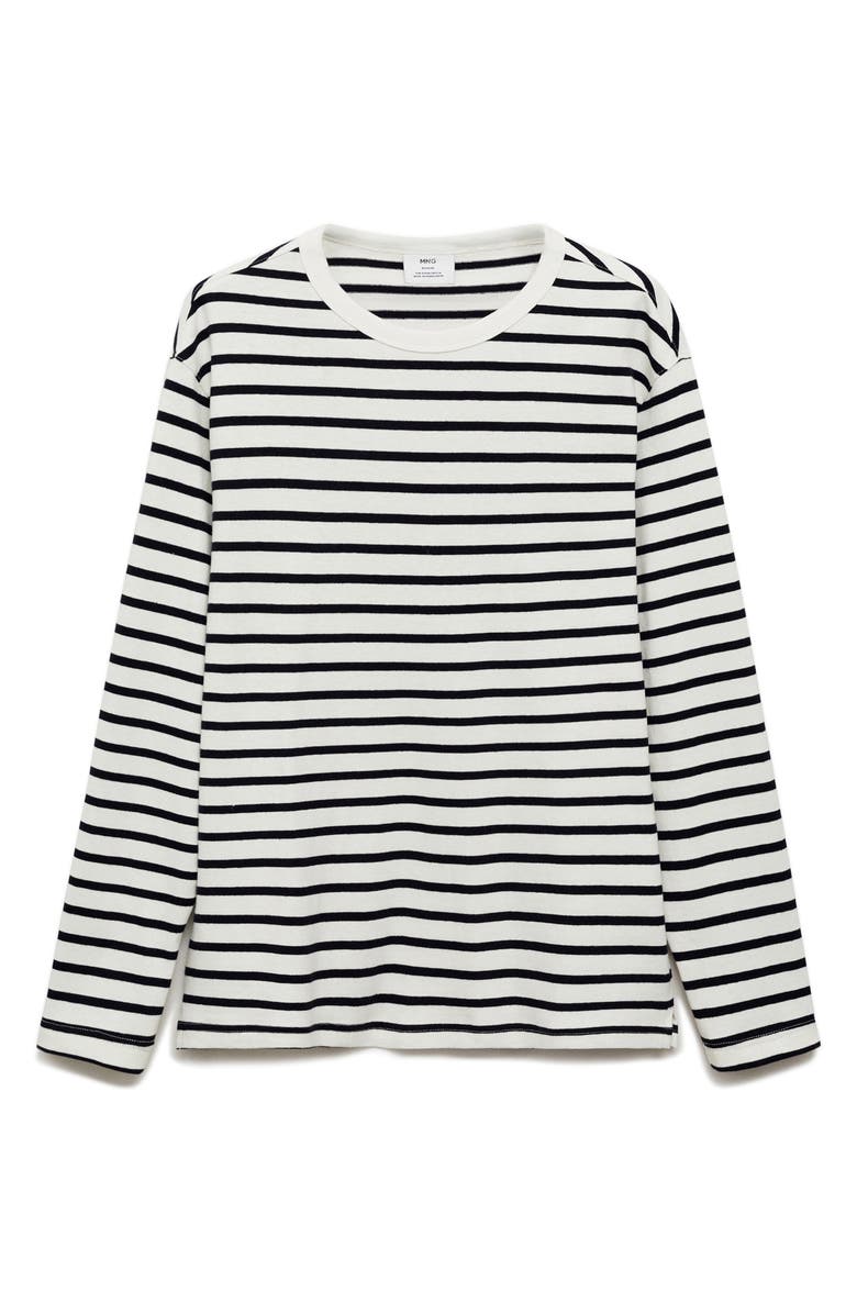 MANGO Regular Fit Stripe Long Sleeve Cotton T-Shirt, Alternate, color, 