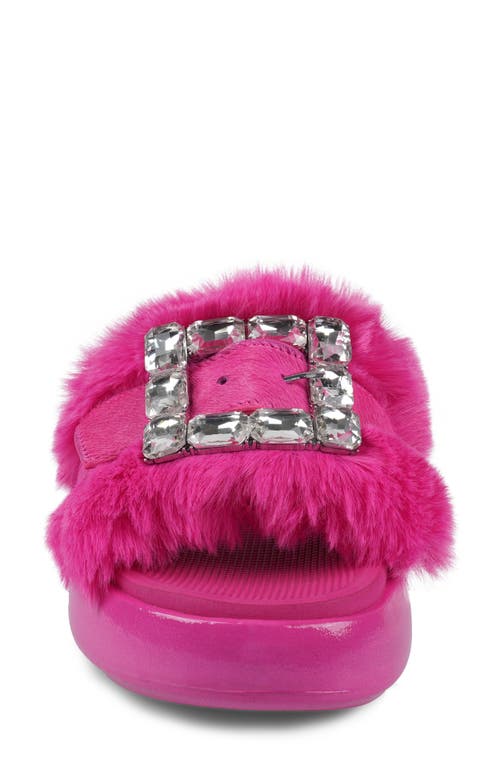 Zigi Fab Faux Fur Platform Sandal In Pink