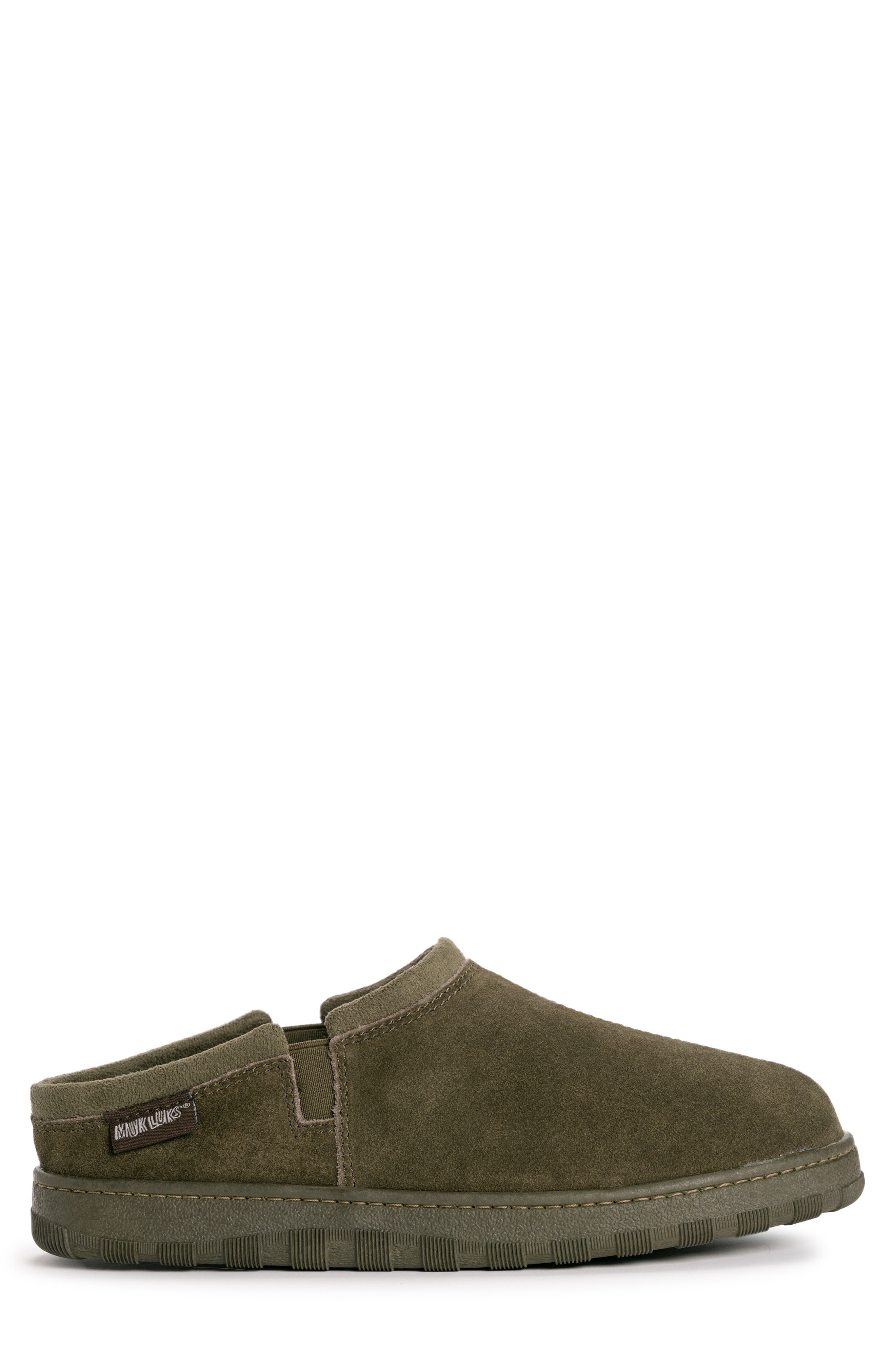Matt Faux Shearling Lined Suede Slipper, Alternate, color, OLIVE