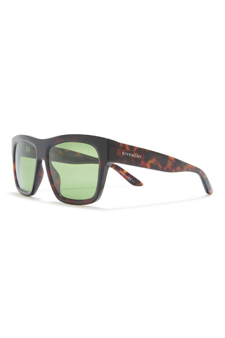 54mm Square Sunglasses, Alternate, color, HAVANA / GREEN