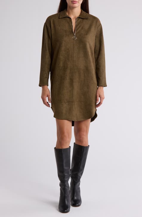 Prescott Faux Suede Shirtdress