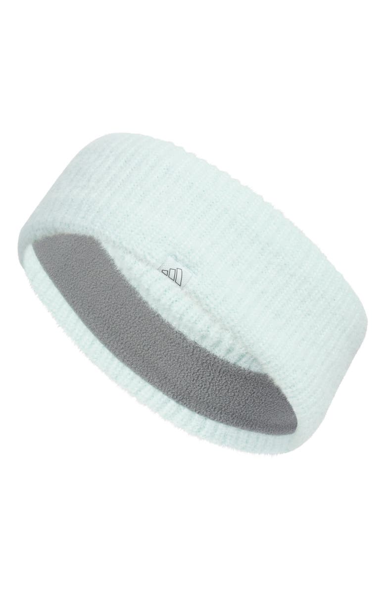adidas Lifestyle Fuzzy Headband, Main, color, Halo Mint Green/ Grey Six