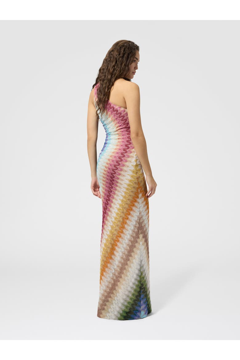 One-shoulder Long Viscose Lace Dress, Alternate, color, Multicoloured