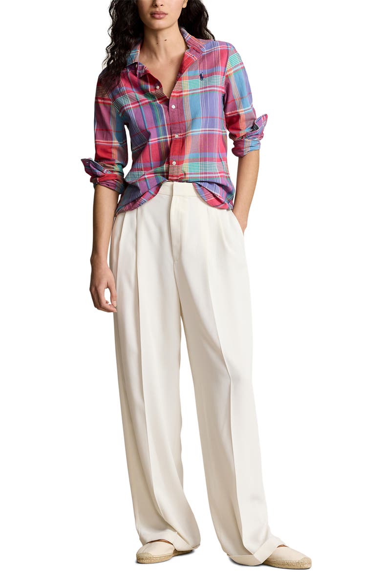 Polo Ralph Lauren Plaid Cotton Button-Up Shirt, Alternate, color, 