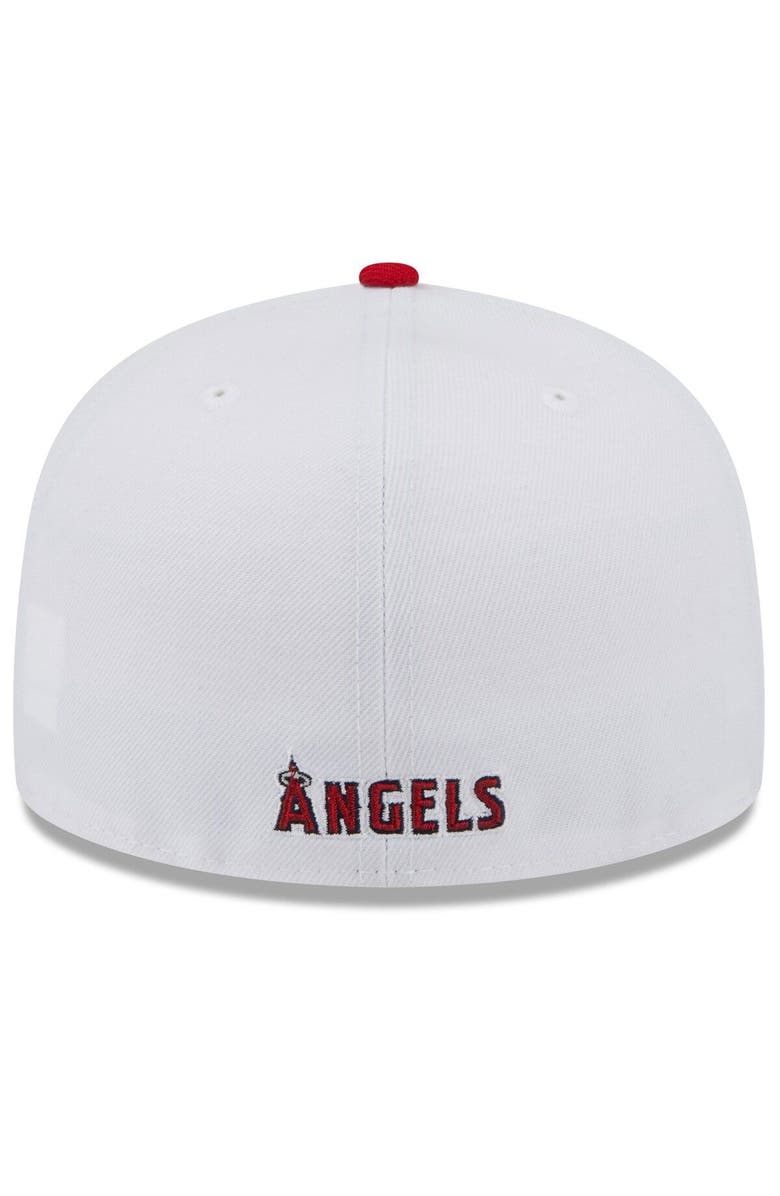 New Era Men's New Era White/Red Los Angeles Angels State 59FIFTY Fitted Hat, Alternate, color, 