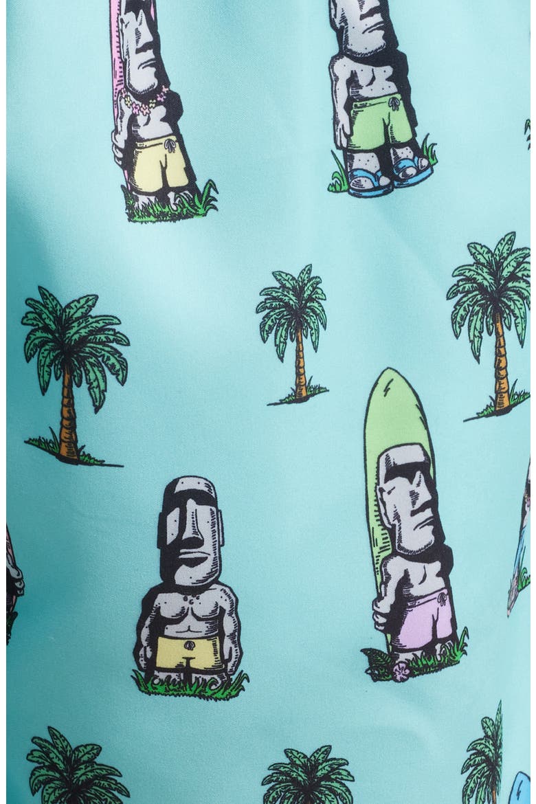 Island Elders Mid Length Swim Trunks, Alternate, color, BLUE