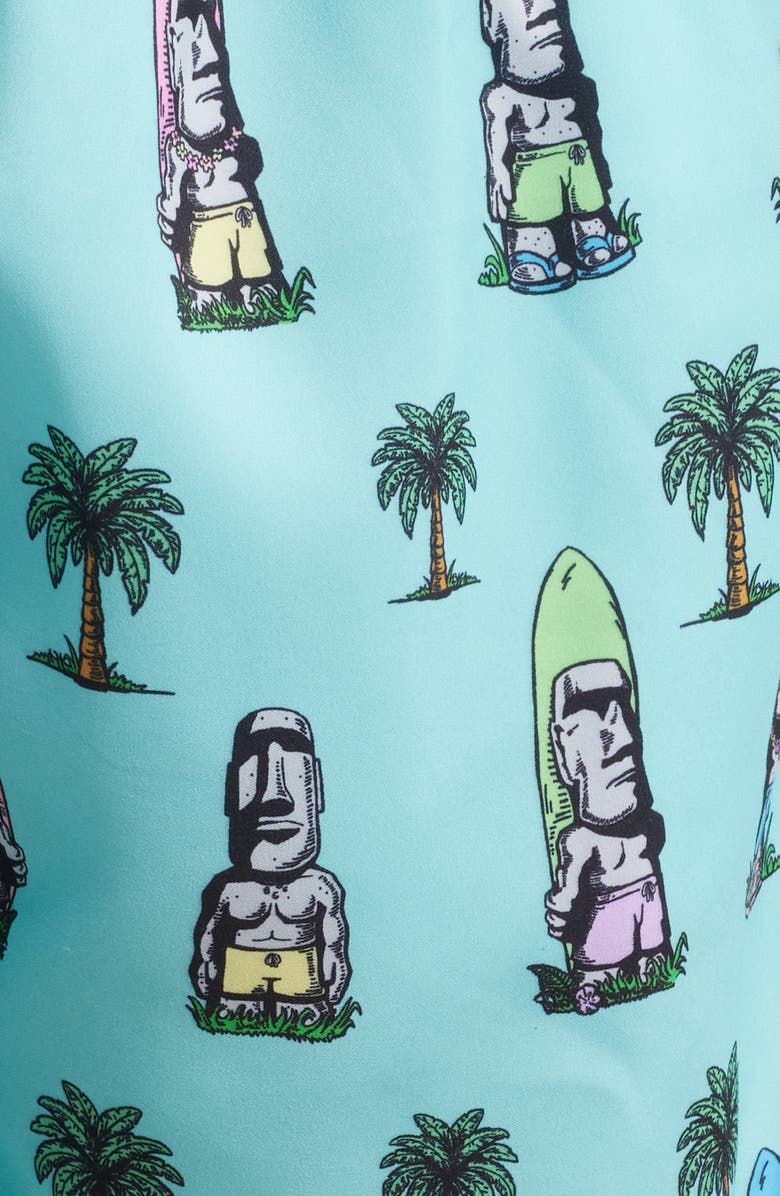 Boardies Island Elders Mid Length Swim Trunks, Alternate, color, Blue