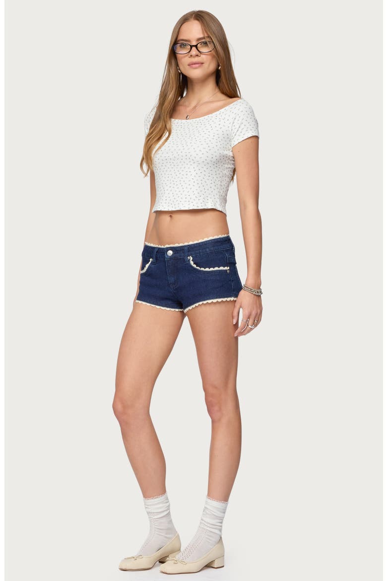 Perry Floral Print Crop Top, Alternate, color, WHITE