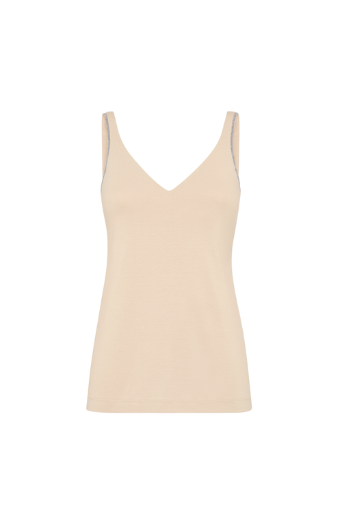 Brunello Cucinelli Jersey Top In Neutral