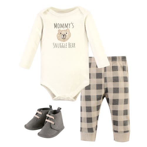 Hudson Baby Long Sleeve Bodysuit, Pants And Shoe In Gray