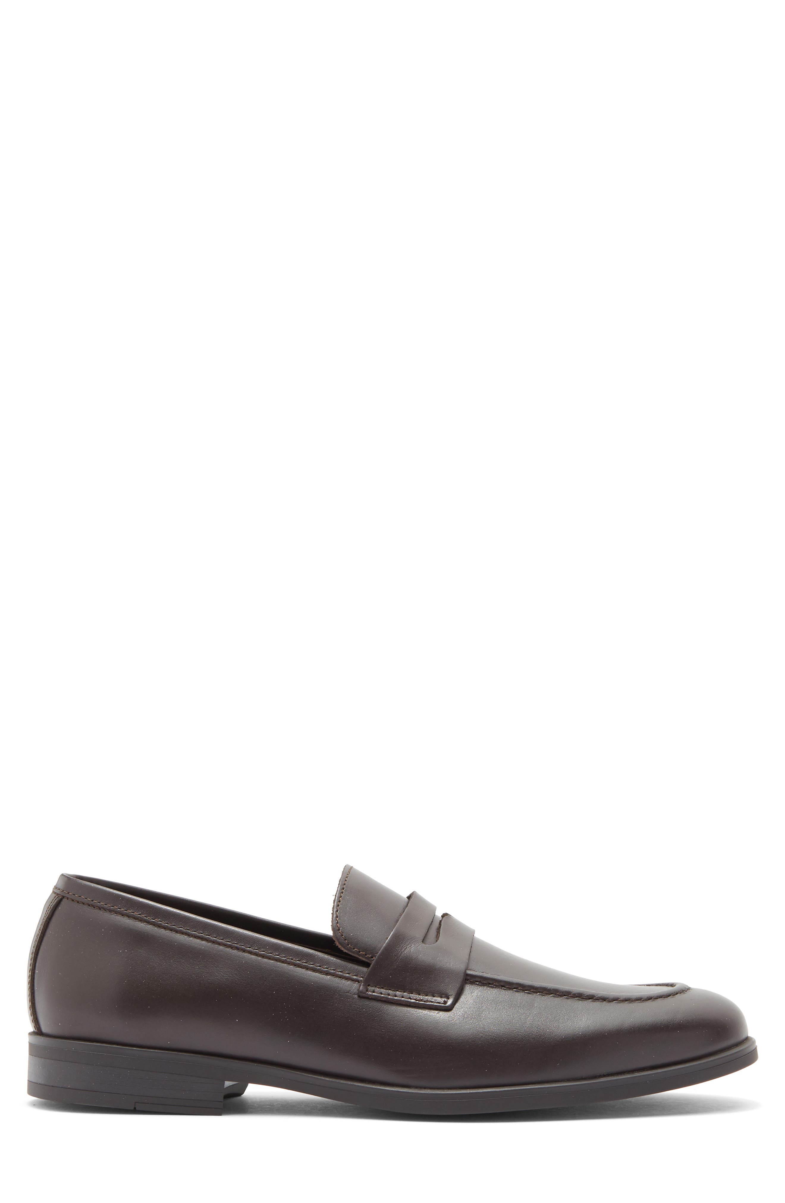 Fabrizio Penny Loafer, Alternate, color, DARK BROWN LEATHER