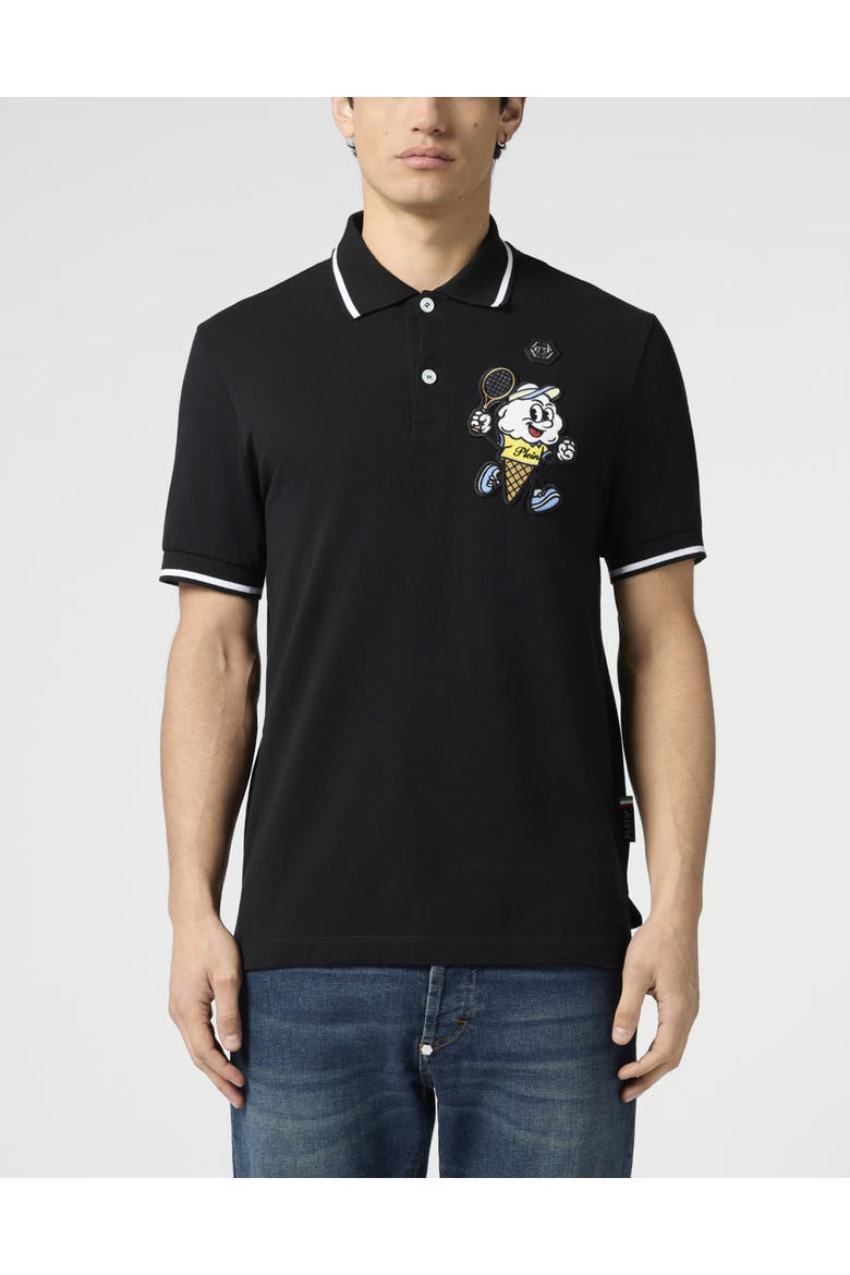 Polo T-Shirt Gelato Monsters Men, Main, color, black