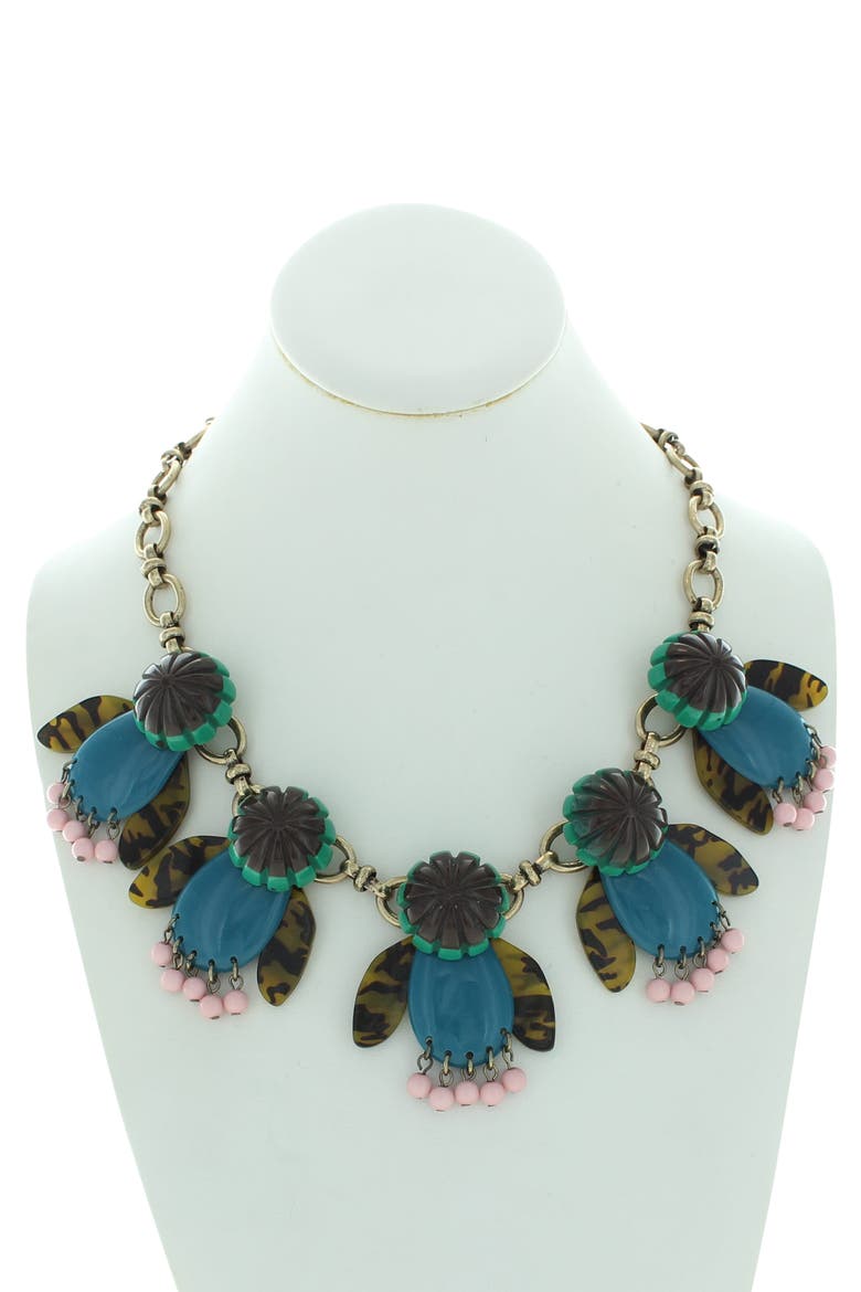 Garden Party Collar Necklace, Alternate, color, BLUE