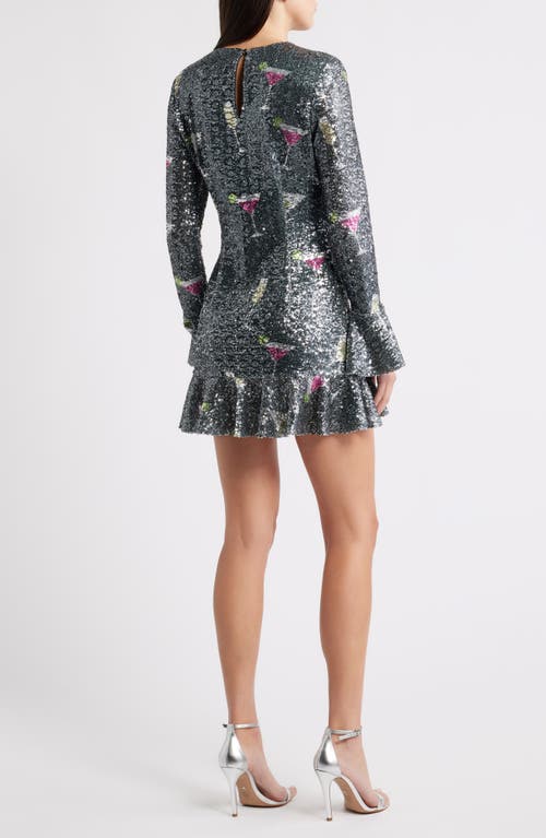 Saylor Brioni Sequin Long Sleeve Minidress In Multi