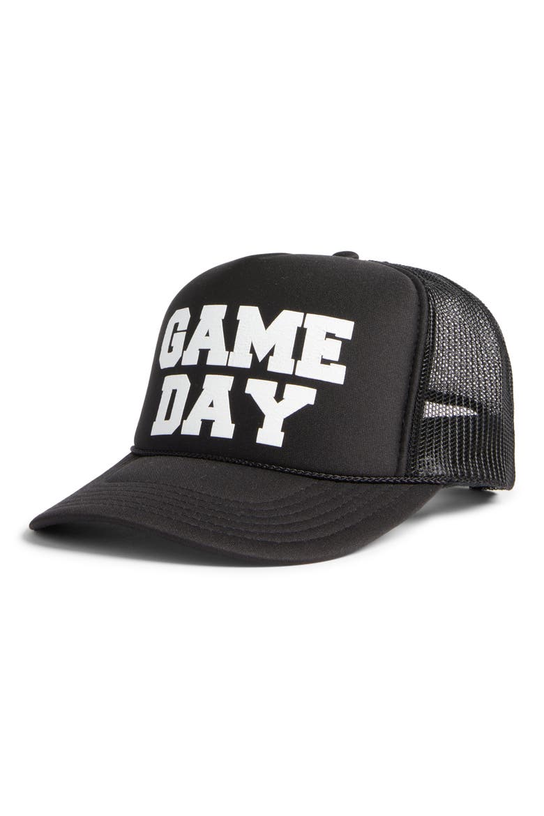 Game Day Trucker Hat, Main, color, BLACK