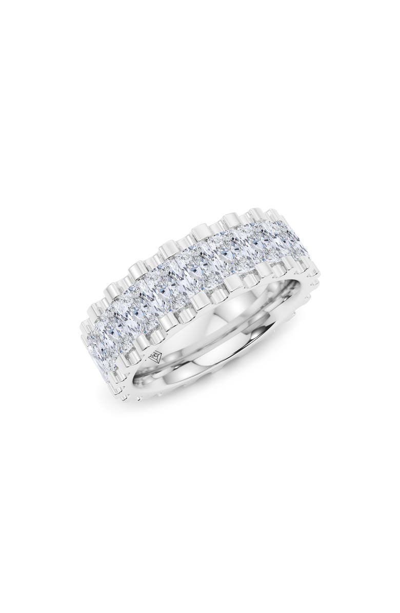 HauteCarat Radiant Cut Lab Grown Diamond Channel Ring, Alternate, color, 18K White Gold