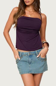 EDIKTED Rachey Ruched Side Open Back Top