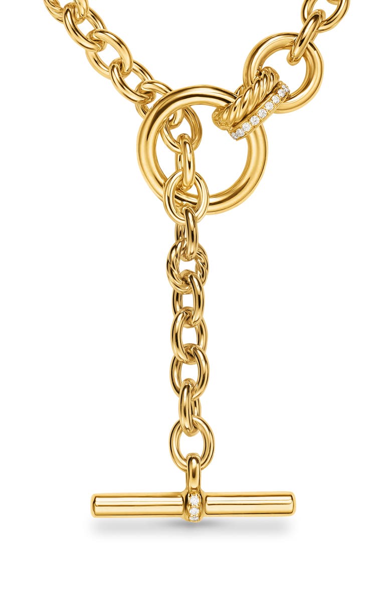 David Yurman DY Mercer<sup>®</sup> Double Row Toggle Chain Necklace in 18K Yellow Gold with Diamonds, 8mm, Alternate, color, Diamond