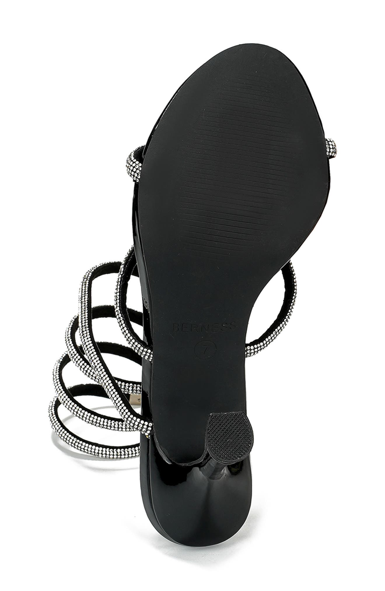 BERNESS Alexandra Ankle Wrap Sandal, Alternate, color, Black