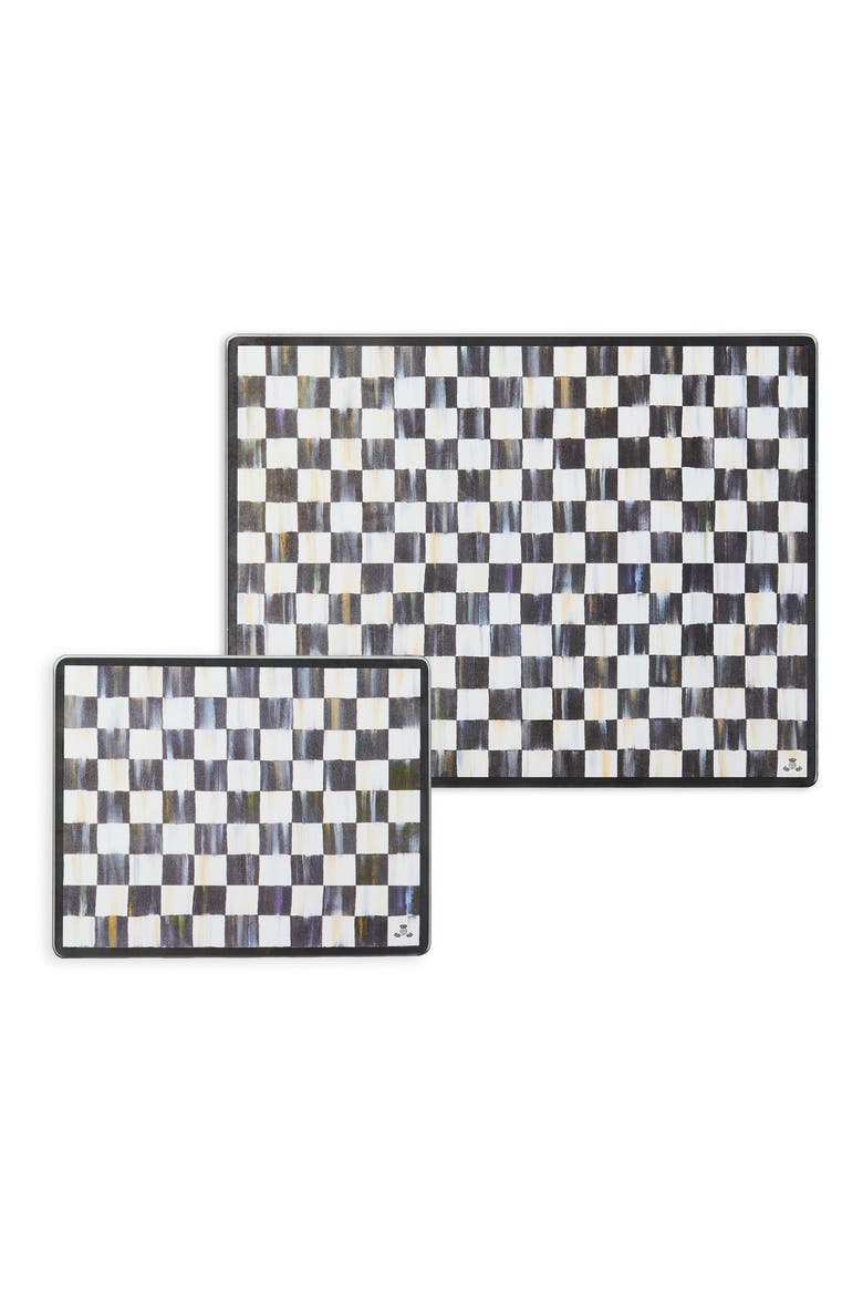 Courtly Check Set of 2 Glass Cutting Boards, Main, color, COURTLY