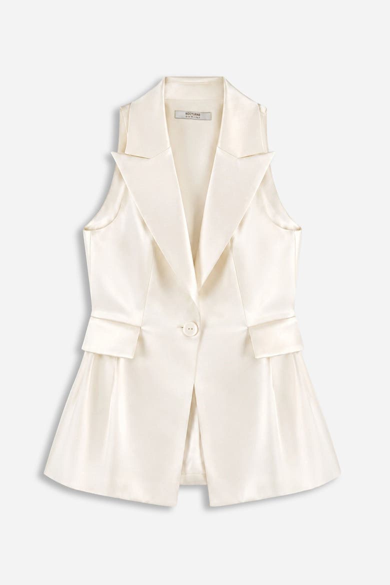 Single Button Peak Lapel Vest, Alternate, color, Ivory