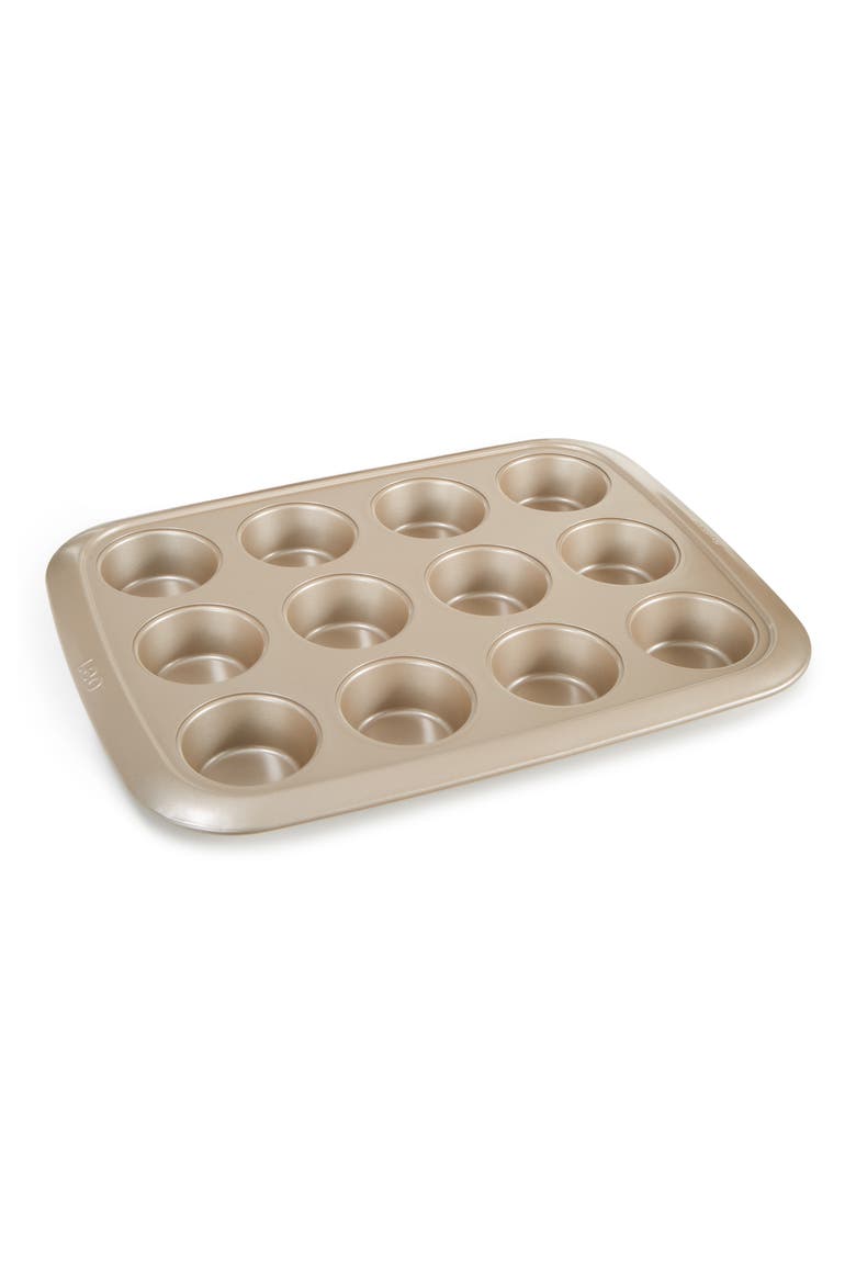 Leo Balance 12-Cup Cupcake Pan, Main, color, GOLDEN