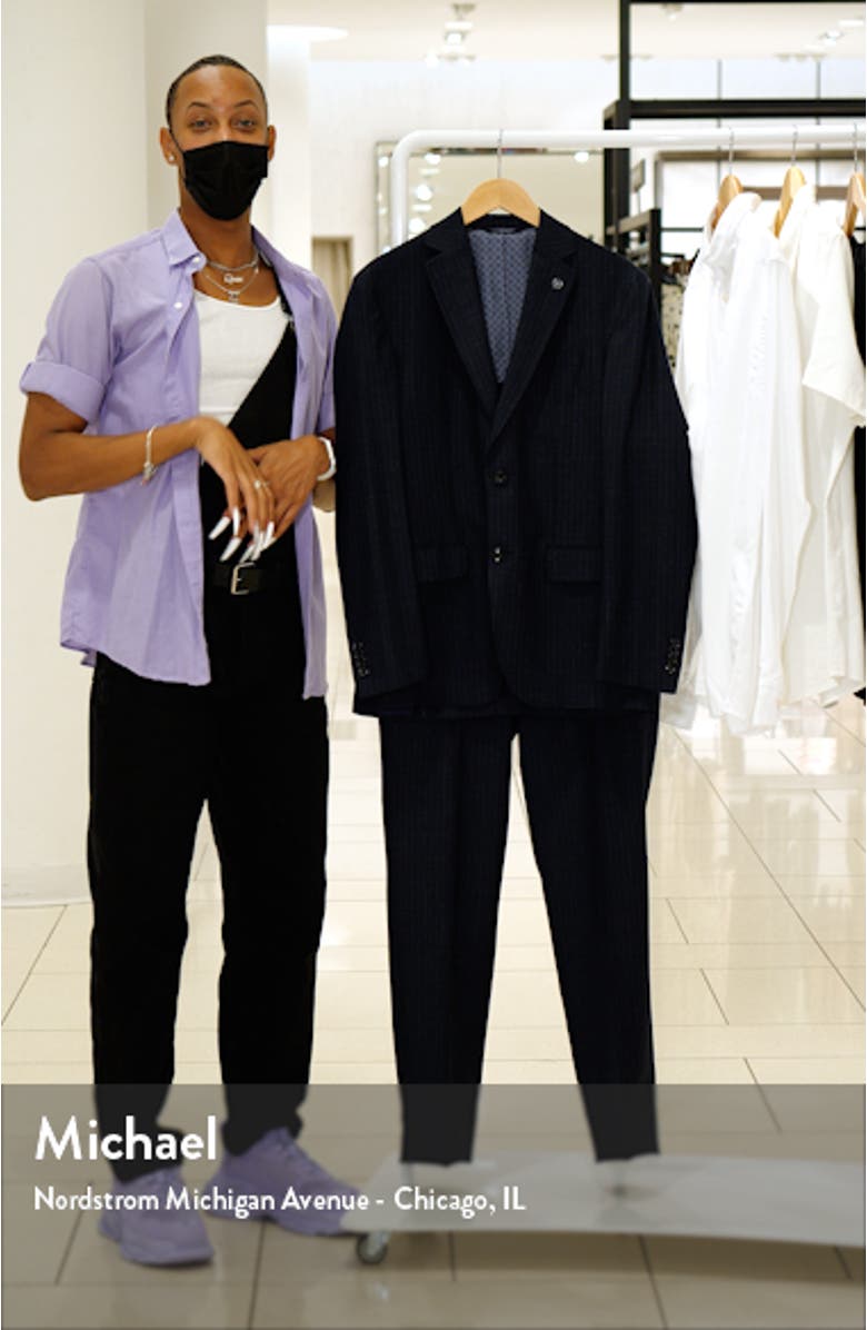 Karl Slim Fit Stripe Wool Suit, sales video thumbnail