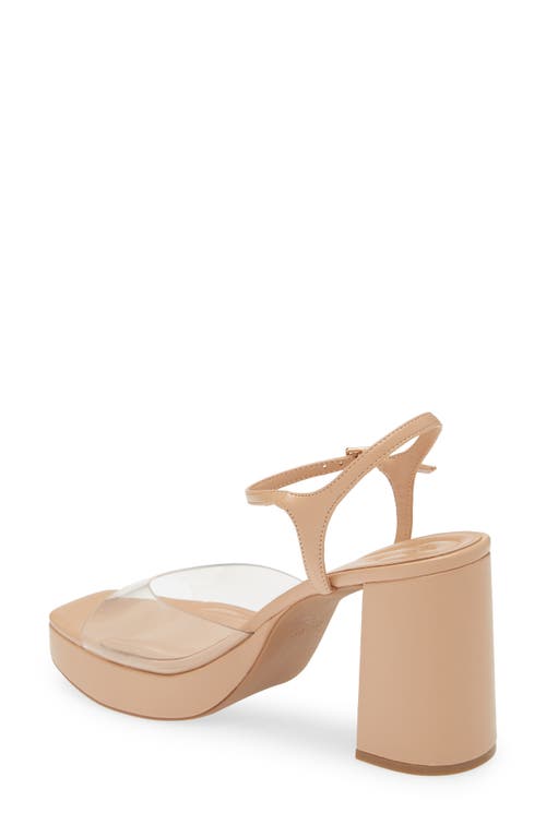 Open Edit Whitney Block Heel Sandal In Beige Clear
