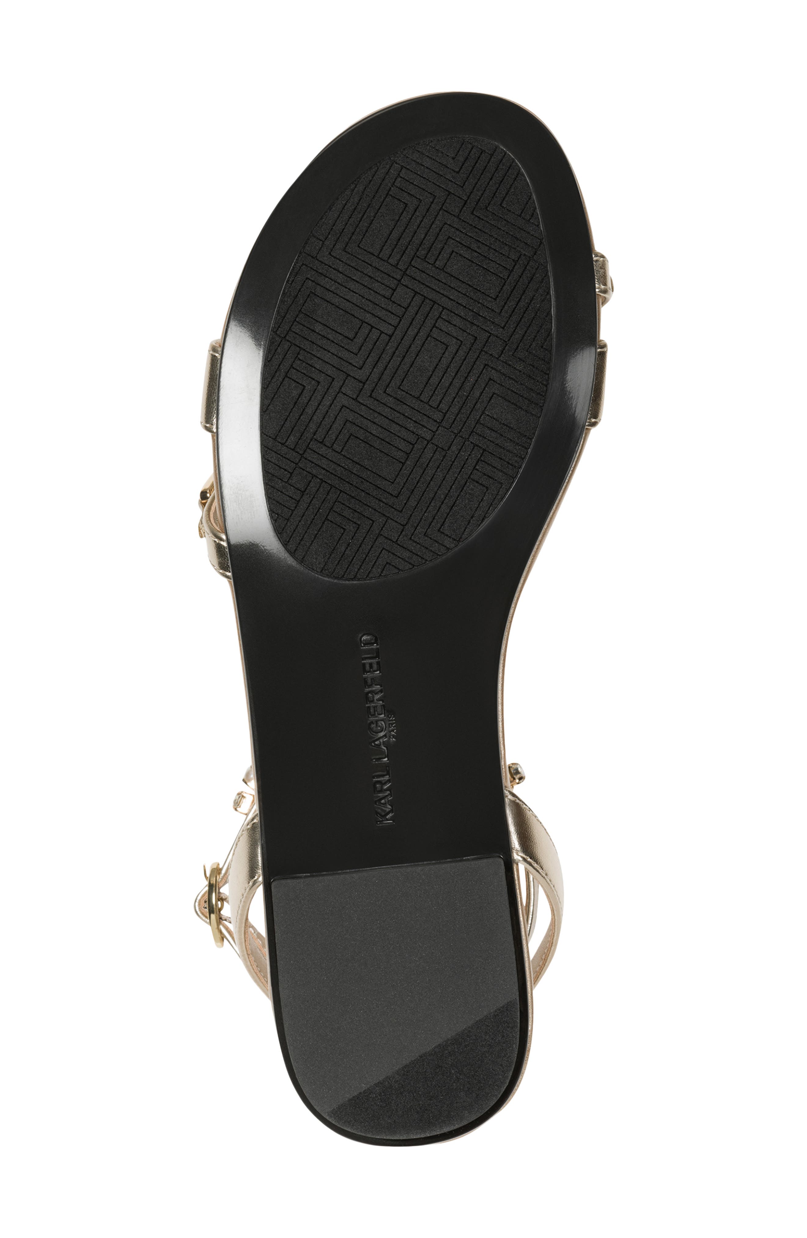 KARL LAGERFELD PARIS Christiano Ankle Strap Sandal, Alternate, color, White Gold