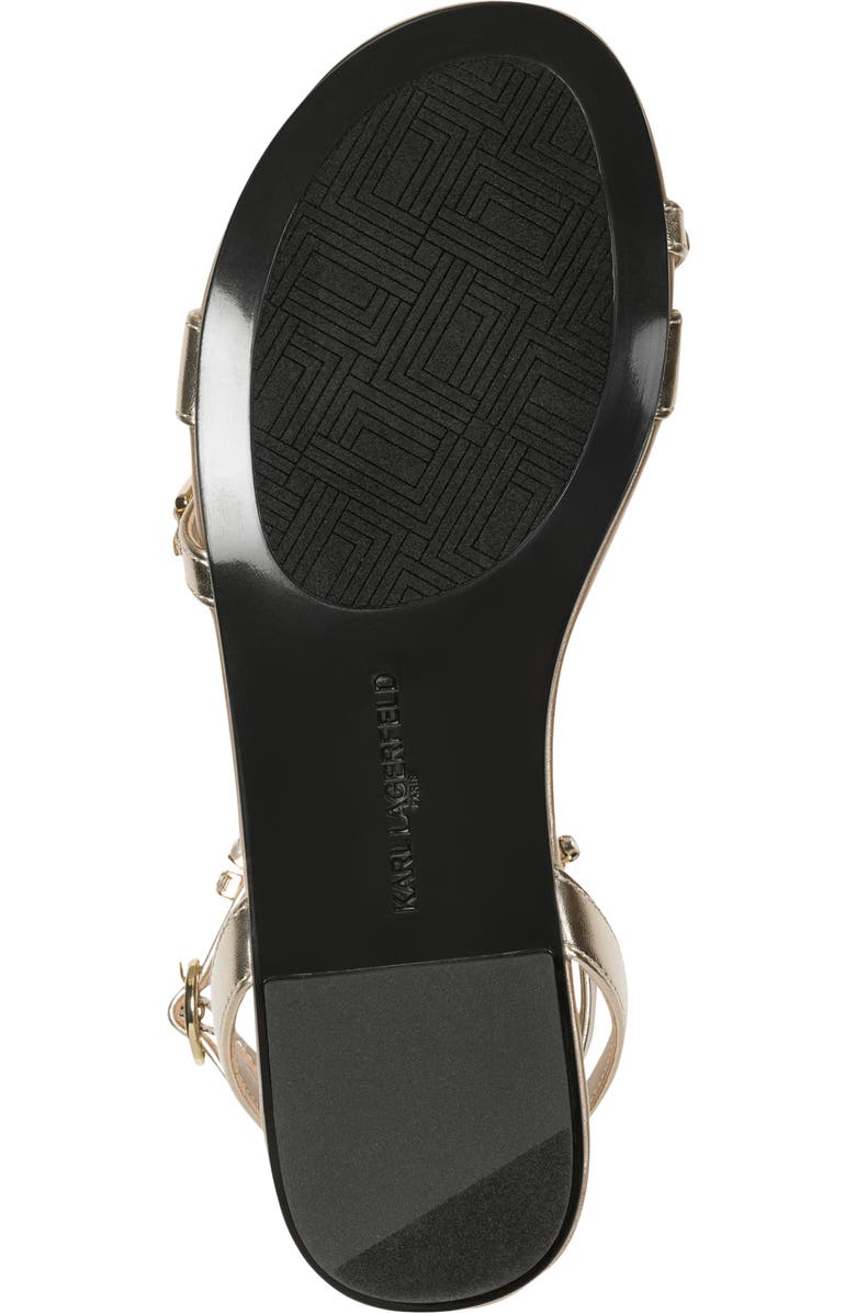 KARL LAGERFELD PARIS Christiano Ankle Strap Sandal, Alternate, color, White Gold